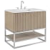 BEMMA Terra 36" Free Standing Single Basin Vanity Set with Cabinet and Quartz Vanity Top Cashmere Grey / Calacatta Quartz Top / Brushed Nickel Hardware
