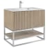BEMMA Terra 36" Free Standing Single Basin Vanity Set with Cabinet and Vanity Top Cashmere Grey / Carrara Marble Top / Brushed Nickel Hardware