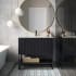 BEMMA Terra 36" Free Standing Single Basin Vanity Set with Cabinet and Vanity Top Midnight Black / Carrara Marble Top / Matte Black Hardware