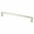 Berenson Subtle Surge 8-13/16" (224mm) Center to Center Square Cabinet Handle / Drawer Pull with Square Frame Feet and Mounting Hardware Brushed Nickel