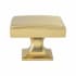 Berenson Hearthstone 1-9/16" Wide Rectangular Contemporary Bold Cabinet Knob / Drawer Knob Modern Brushed Gold