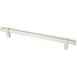 Berenson Rivet Rebel 8-13/16" (224mm) Center to Center Modern Industrial Square Bar Cabinet Handle / Drawer Pull Brushed Nickel