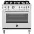 Bertazzoni Professional 36 Inch Wide 5.9 Cu. Ft. Free Standing Gas Range Stainless Steel