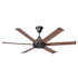 Big Ass Fans Bison 60" Smart Cross Bolt Mount 6 Blade Indoor / Covered Outdoor Ceiling Fan with Remote Control Black