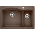 Blanco Diamond 33" Dual Mount Double Basin SILGRANIT Kitchen Sink Cafe Brown