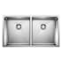 Blanco Quatrus 32" Undermount Double Basin Stainless Steel Kitchen Sink Refined Brushed