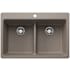 Blanco Liven 33" Drop-In/Undermount 50/50 Double Basin SILGRANIT Kitchen Sink with Low Divide Truffle