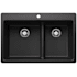 Blanco Liven 33" Drop-In/Undermount 60/40 Double Basin SILGRANIT Kitchen Sink with Low Divide Anthracite