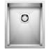 Blanco Precision Medium 15" Undermount Stainless Steel Kitchen Sink with Vertical Orientation and Stylish Drain Grooves Satin Polished