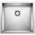 Blanco Precision 19" x 18" Medium Bowl Stainless Steel Kitchen Sink with Stylish Drain Grooves Satin Polished