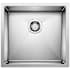 Blanco Precision R10 Medium Single Bowl Stainless Steel Kitchen Sink with Stylish Drain Grooves 19" x 18" Satin Polished