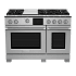 BlueStar 48 Inch Wide 7.8 Cu. Ft. Free Standing Dual Fuel Range with Griddle and X-8 Sealed Burners (NG) Stainless Steel