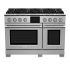 BlueStar 48 Inch Wide 7.8 Cu. Ft. Free Standing Dual Fuel Range with X-8 Sealed Burners (NG) Stainless Steel