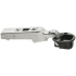 Blum CLIP Top Full Overlay Screw-On Glass Cabinet Door Hinge with 94-Degree Opening Angle and Self Close Function Black/Nickel