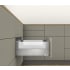 Blum Merivobox "E" Height 24 Inch Full Extension Concealed Screw In Drawer System with 170 Pound Weight Capacity and Soft Close Matte Indium Gray