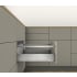 Blum Merivobox "E" Height 16 Inch Full Extension Concealed Drawer System with 125 Pound Weight Capacity and Soft Close Matte Indium Gray