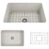 Bocchi Sotto 27" Undermount Single Basin Fireclay Kitchen Sink with Basin Rack and Basket Strainer Biscuit