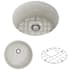 Bocchi Sotto 18-1/2" Undermount Single Basin Fireclay Bar Sink with Basin Rack and Basket Strainer Biscuit