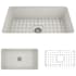 Bocchi Sotto 32" Undermount Single Basin Fireclay Kitchen Sink with Basin Rack and Basket Strainer Biscuit
