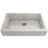 Bocchi Nuova Pro 34" Undermount Single Basin Fireclay Kitchen Sink with Basin Rack and Basket Strainer Biscuit