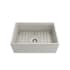 Bocchi Contempo Step-Rim 27" Farmhouse Single Basin Fireclay Kitchen Sink with Basin Rack, Basket Strainer, Colander and Cutting Board Biscuit