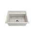 Bocchi Baveno 27" Undermount Single Basin Fireclay Kitchen Sink with Basin Rack, Basket Strainer, Colander and Cutting Board Biscuit