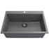 Bocchi Campino Uno 27" Undermount Single Basin Granite Kitchen Sink with Basket Strainer Concrete Gray