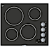 Bosch 500 Series 24 Inch Wide 4 Burner Electric Cooktop with Knob Controls and UL Certified Black