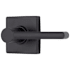 Brinks Mendocino Passage Door Lever Set with Square Rose from the Contemporary Collection Matte Black