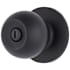 Brinks Raleigh Privacy Door Knob Set with Round Rose from the Transitional Collection Matte Black
