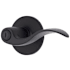 Brinks Raleigh Privacy Door Lever Set with Round Rose from the Transitional Collection Matte Black
