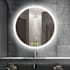 Brio Lighting Haley 36" Diameter Contemporary Circular Aluminum Frameless Bathroom Wall Mirror with LED Lighting N/A