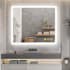 Brio Lighting Mateo 30" W x 36" H Contemporary Rectangular Aluminum Frameless Bathroom Wall Mirror with LED Lighting N/A