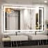 Brio Lighting Madelyn 36" W x 48" H Contemporary Rectangular Aluminum Frameless Bathroom Wall Mirror with LED Lighting N/A