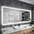 Brio Lighting Mateo 36" W x 55" H Contemporary Rectangular Aluminum Frameless Bathroom Wall Mirror with LED Lighting N/A