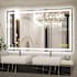 Brio Lighting Madelyn 24" W x 40" H Contemporary Rectangular Aluminum Frameless Bathroom Wall Mirror with LED Lighting N/A