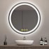 Brio Lighting Hayden 32" Diameter Contemporary Circular Aluminum Frameless Bathroom Wall Mirror with LED Lighting N/A