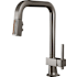 Brizo Frank Lloyd Wright 1.8 GPM Single Hole Pull Down Kitchen Faucet with Square Spout and Wood/Concrete Inlay - Less Handle Brilliance Black Onyx / Wood