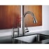 Installed Faucet with Soap Dispenser and Vase in Chrome