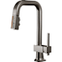 Brizo Frank Lloyd Wright 1.8 GPM Single Hole Pull Down Prep Kitchen Faucet with Square Spout and Wood/Concrete Inlay - Less Handle Brilliance Black Onyx / Wood
