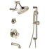 Brizo Litze Thermostatic Tub and Shower System with Shower Head and Hand Shower Less Handles - Rough-in Valve Included Brilliance Polished Nickel