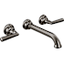 Brizo Beauclere 1.2 GPM Wall Mounted Widespread Bathroom Faucet - Less Drain, Handles and Rough In Brilliance Black Onyx