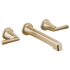 Brizo Levoir 1.5 GPM Widespread Wall Mounted Bathroom Faucet Less Handles and Drain Assembly - Limited Lifetime Warranty Luxe Gold
