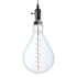 Bulbrite Grand & Pendant 6" Wide LED Mini Pendant with 13" Clear Glass Pear Shaped Bulb Included Gunmetal / Silver Fabric Braided Cord