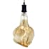 Bulbrite Grand & Pendant 8" Wide LED Mini Pendant with 13" Antique Glass Glacier Shaped Bulb Included Black / Multicolored Braided Cord
