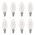 Bulbrite Pack of (8) 4 Watt Dimmable B11 Candelabra (E12) LED Bulbs - 350 Lumens, 3000K, and 80CRI Clear