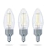 Bulbrite Pack of (3) 4 Watt B11 Candelabra (E12) LED Smart Bulbs - 400 Lumens, 2200K, 6500K, and 90CRI Clear