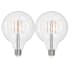 Bulbrite Pack of (2) 8.5 Watt Vintage Edison Dimmable G40 Medium (E26) LED Bulbs - 800 Lumens, 3000K, and 90CRI Clear