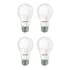 Bulbrite Pack of (4) 9 Watt Dimmable A19 Medium (E26) LED Bulbs - 800 Lumens, 3000K, and 90CRI Frost