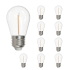 Bulbrite Pack of (10) 1 Watt Dimmable S14 Medium (E26) LED Bulbs - 70 Lumens, 2700K, and 80CRI Clear